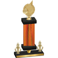 Premium Single Orange Carbon Fiber Victory Volleyball Trophy