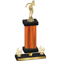 Premium Single Orange Carbon Fiber Fourth Place Tennis Trophy