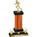 Premium Single Orange Carbon Fiber First Place Football Trophy