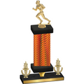 Premium Single Orange Carbon Fiber Victory Football Trophy