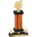 Premium Single Orange Carbon Fiber Third Place Swimming Trophy