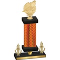 Premium Single Orange Carbon Fiber Victory Swimming Trophy