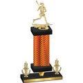 Premium Single Orange Carbon Fiber Victory Lacrosse Trophy