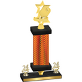 Premium Single Orange Carbon Fiber Year Pickleball Trophy