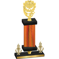 Premium Single Orange Carbon Fiber Victory Pickleball Trophy