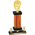 Premium Single Orange Carbon Fiber Year Pickleball Trophy