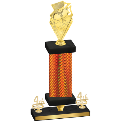 Premium Single Orange Carbon Fiber Fourth Place Pickleball Trophy