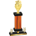 Premium Single Orange Carbon Fiber Year Pickleball Trophy