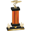 Premium Single Orange Carbon Fiber Fourth Place Cars Trophy