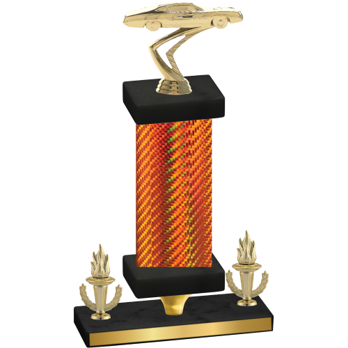 Premium Single Orange Carbon Fiber Victory Cars Trophy