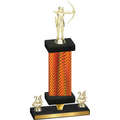 Premium Single Orange Carbon Fiber Year Archery Trophy