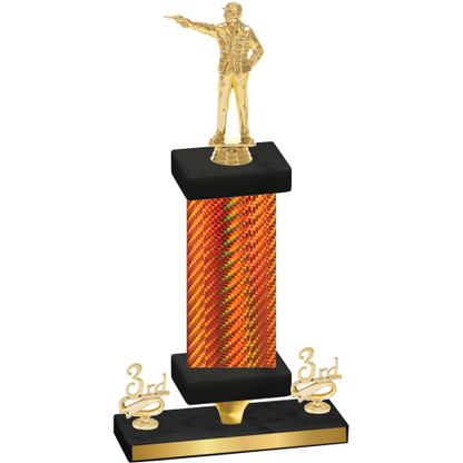Premium Single Orange Carbon Fiber Third Place Shooter Trophy
