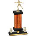 Premium Single Orange Carbon Fiber Year Skater Trophy