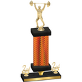 Premium Single Orange Carbon Fiber Second Place Weights Trophy