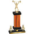 Premium Single Orange Carbon Fiber Victory Weights Trophy