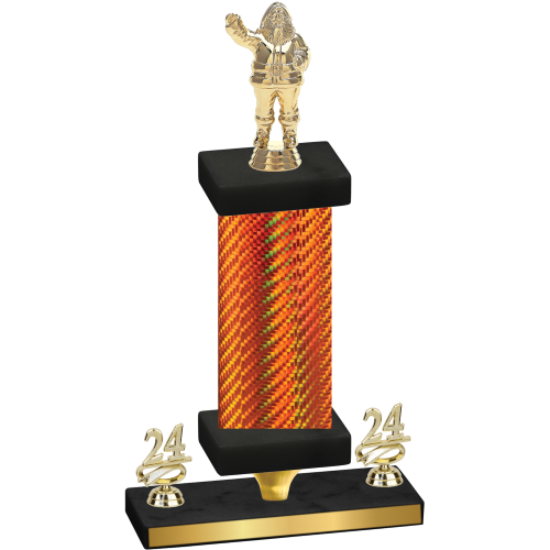 Premium Single Orange Carbon Fiber Year Holiday Trophy