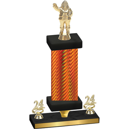 Premium Single Orange Carbon Fiber Year Holiday Trophy