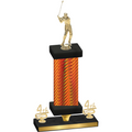 Premium Single Orange Carbon Fiber Fourth Place Golf Trophy