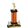 Premium Single Orange Carbon Fiber Victory Golf Trophy