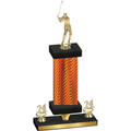 Premium Single Orange Carbon Fiber Year Golf Trophy
