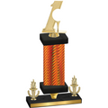 Premium Single Orange Carbon Fiber Victory Golf Trophy