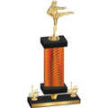 Premium Single Orange Carbon Fiber First Place Karate Trophy