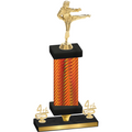 Premium Single Orange Carbon Fiber Fourth Place Karate Trophy