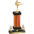 Premium Single Orange Carbon Fiber Victory Karate Trophy