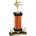 Premium Single Orange Carbon Fiber Year Karate Trophy