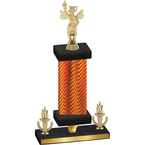 Premium Single Orange Carbon Fiber Victory Academics Trophy