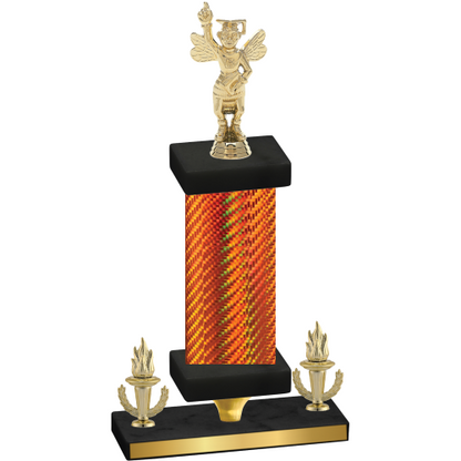 Premium Single Orange Carbon Fiber Victory Academics Trophy