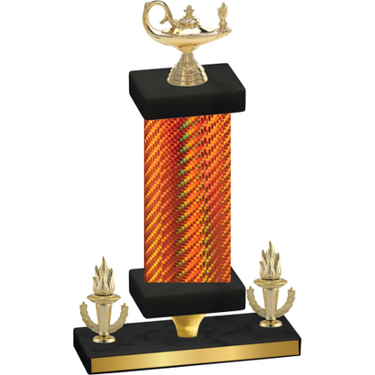 Premium Single Orange Carbon Fiber Victory Academics Trophy