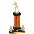 Premium Single Orange Carbon Fiber Victory Softball Trophy