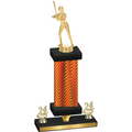 Premium Single Orange Carbon Fiber Year Softball Trophy