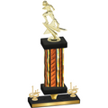 Premium Single Orange Glacier First Place Football Trophy