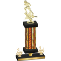 Premium Single Orange Glacier Third Place Football Trophy