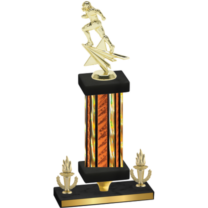 Premium Single Orange Glacier Victory Football Trophy