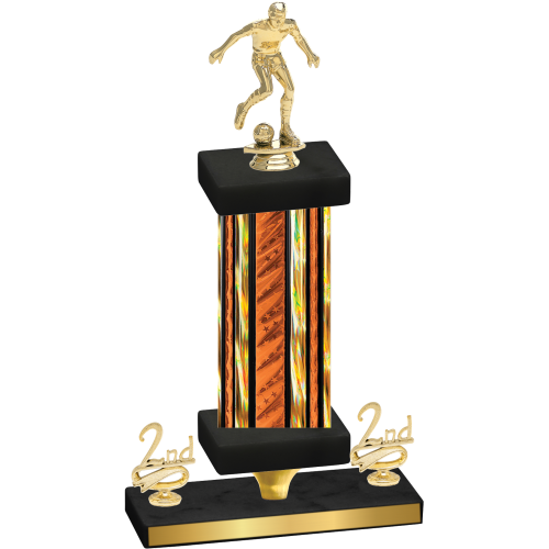 Premium Single Orange Glacier Second Place Soccer Trophy