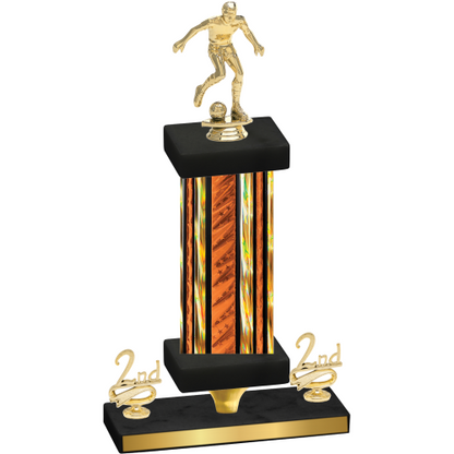 Premium Single Orange Glacier Second Place Soccer Trophy