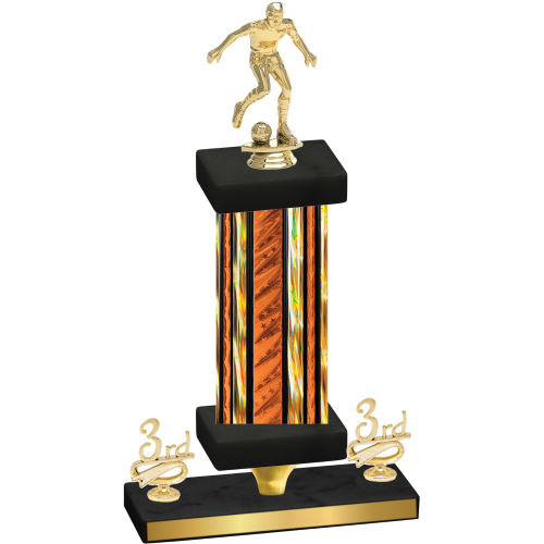 Premium Single Orange Glacier Third Place Soccer Trophy