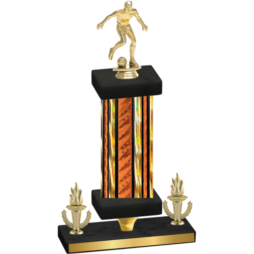 Premium Single Orange Glacier Victory Soccer Trophy