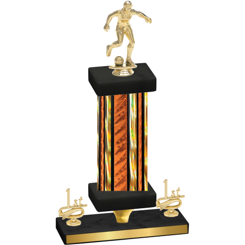 Premium Single Orange Glacier First Place Soccer Trophy