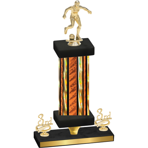 Premium Single Orange Glacier Third Place Soccer Trophy