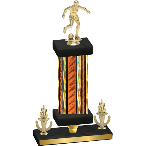 Premium Single Orange Glacier Victory Soccer Trophy