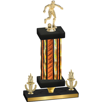 Premium Single Orange Glacier Victory Soccer Trophy