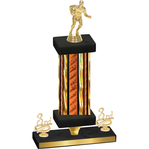 Premium Single Orange Glacier Third Place Rugby Trophy