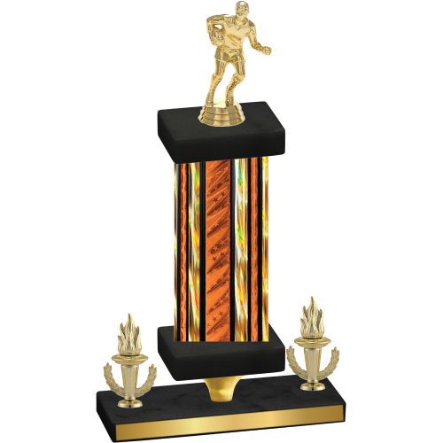 Premium Single Orange Glacier Victory Rugby Trophy