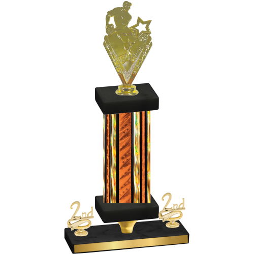 Premium Single Orange Glacier Second Place Rugby Trophy