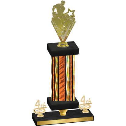 Premium Single Orange Glacier Fourth Place Rugby Trophy