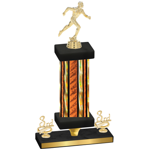 Premium Single Orange Glacier Third Place Running Trophy